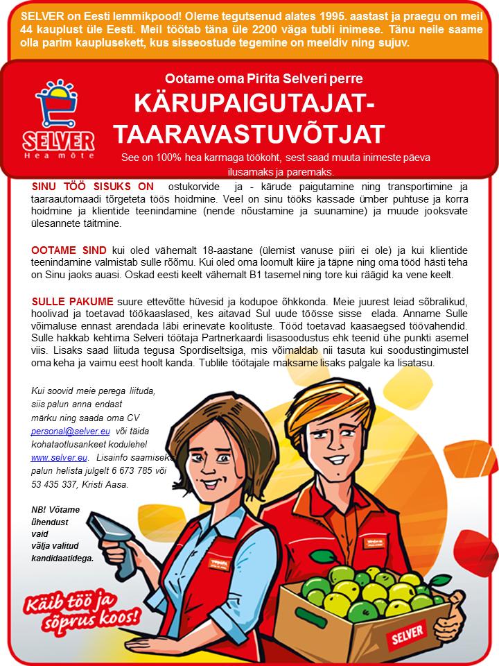 SELVER AS Kärupaigutaja-taaravastuvõtja Pirita Selveris