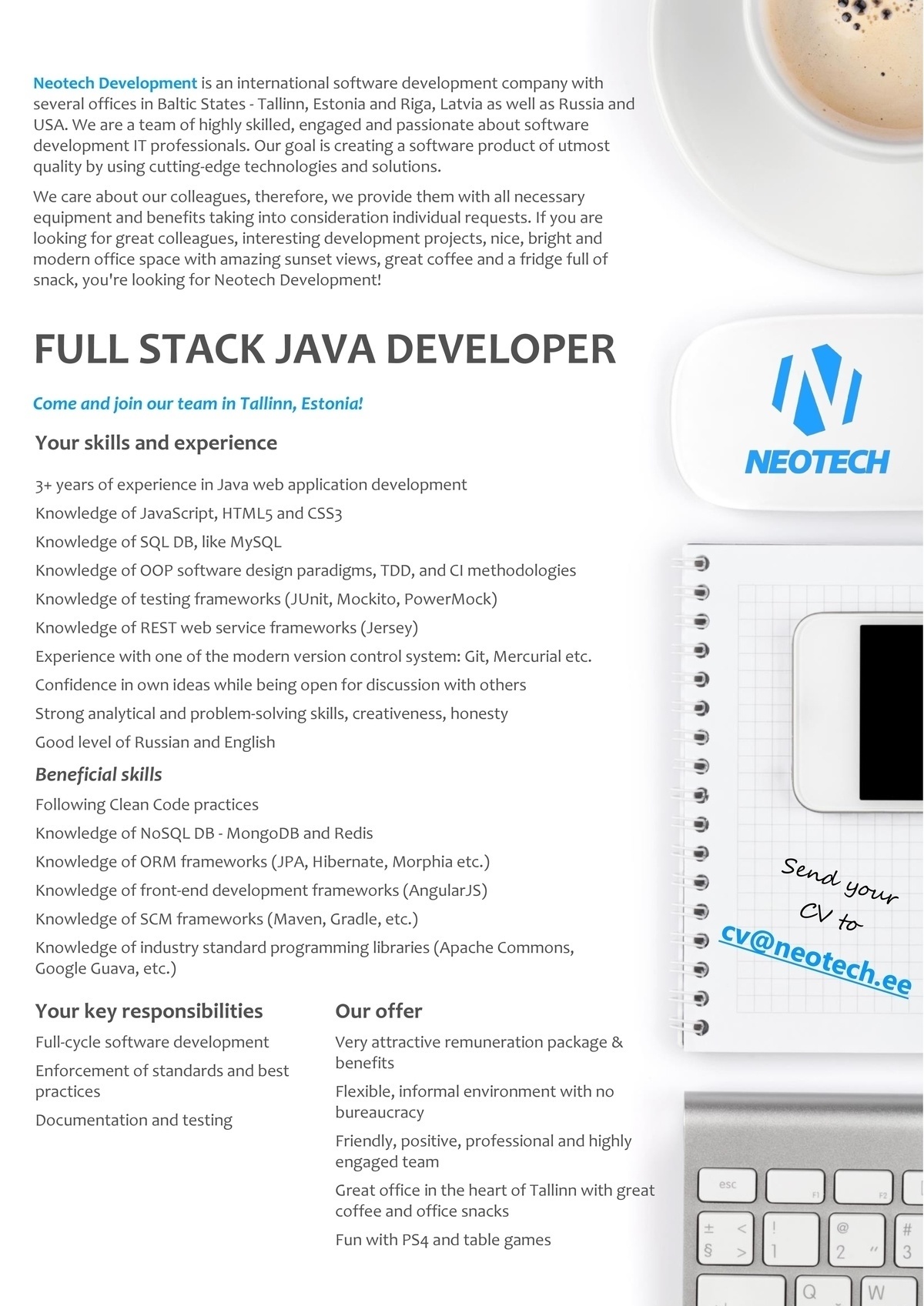 CV Keskus объявление о работе Full Stack Java Developer, 2016-10-25