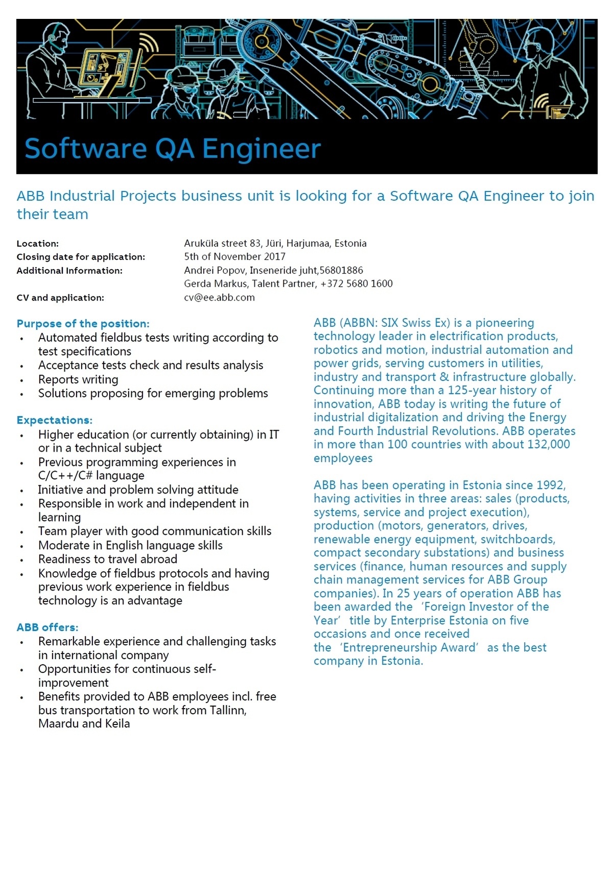 ABB AS Software QA Engineer