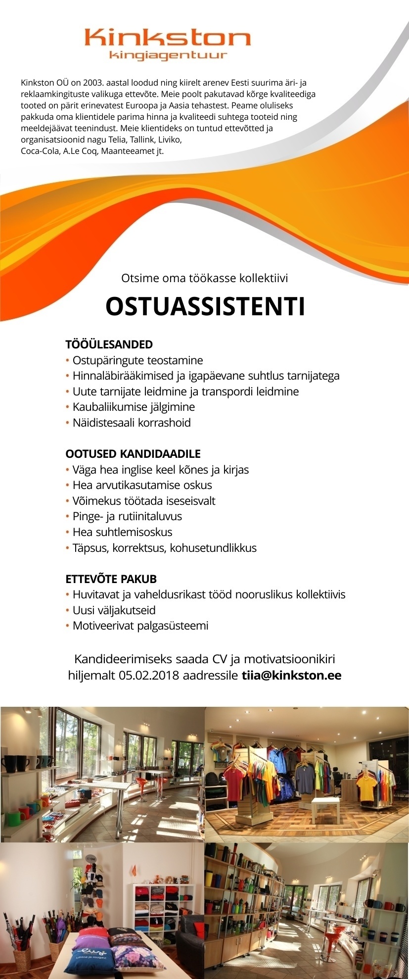 Kinkston LLC Ostuassistent