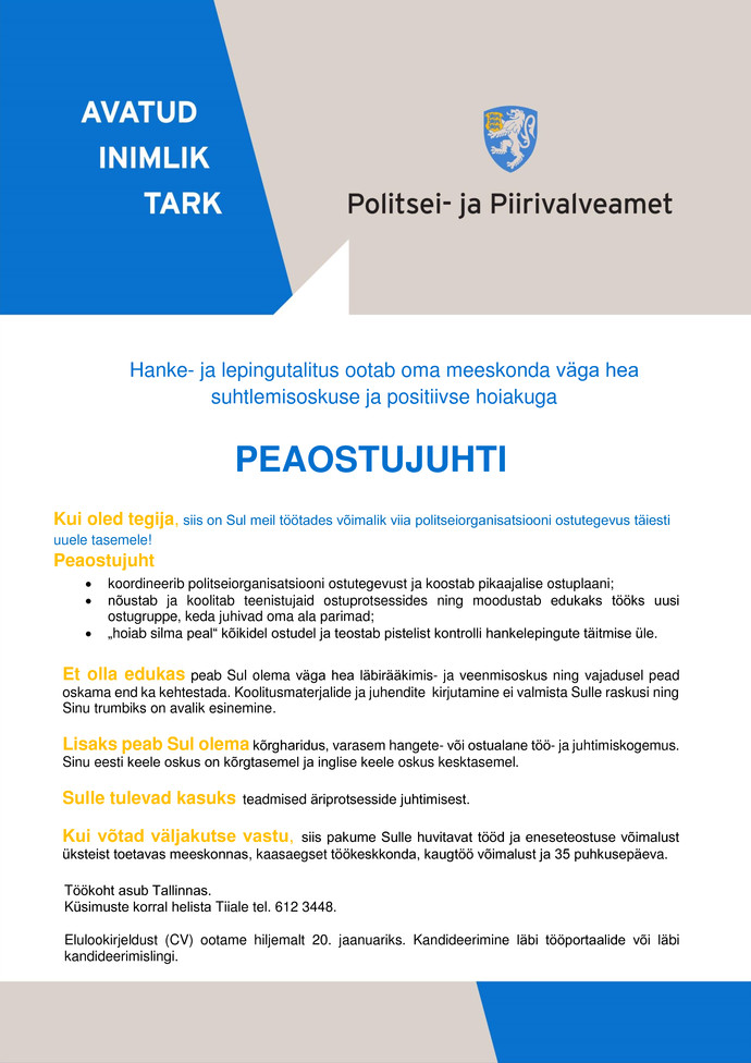 Politsei- ja Piirivalveamet Peaostujuht