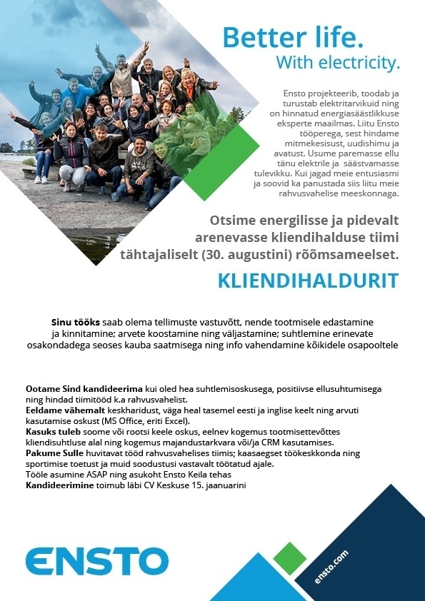 Ensto Ensek AS Kliendihaldur