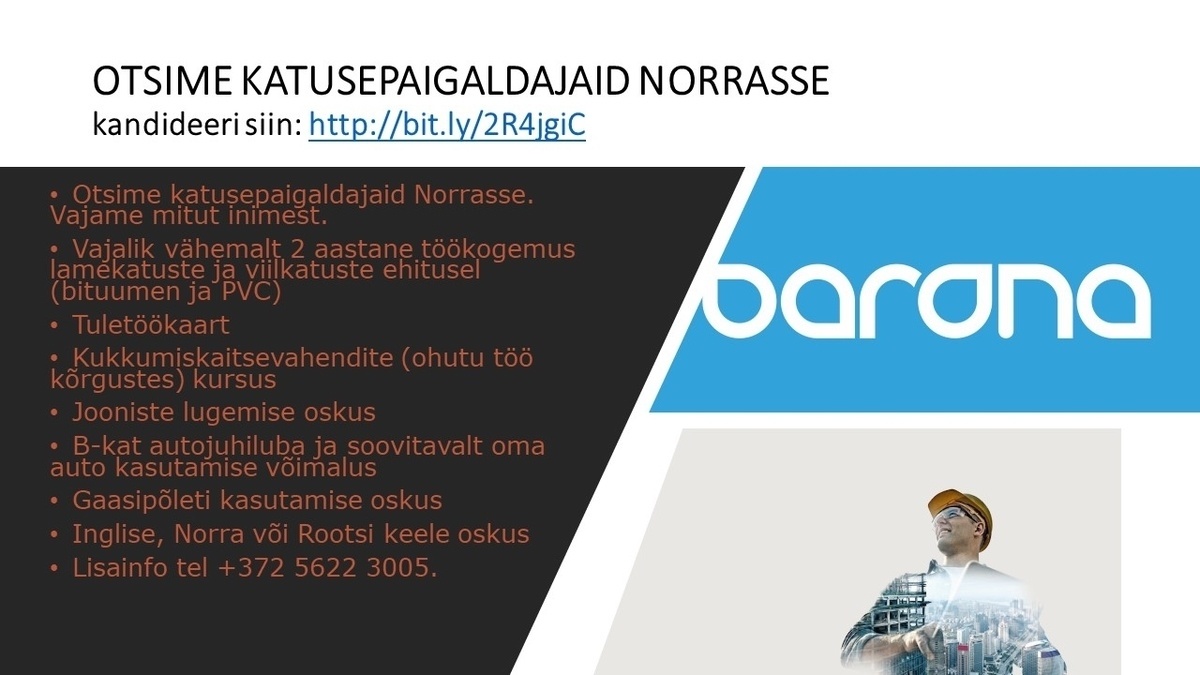 Barona Eesti OÜ Puusepp Norrasse