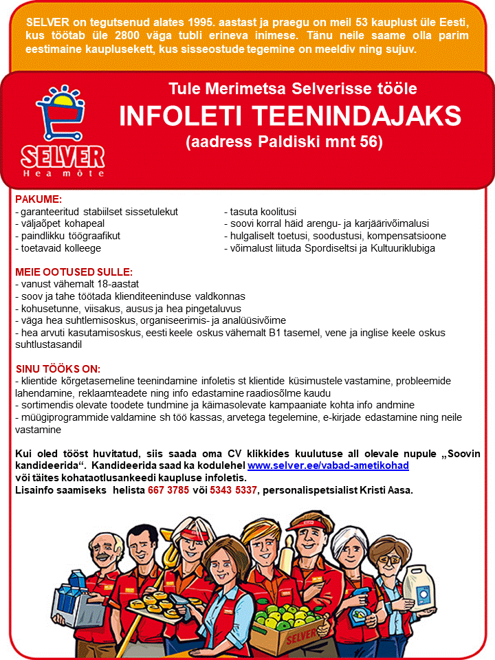 Selver Infoleti teenindaja Merimetsa Selveris