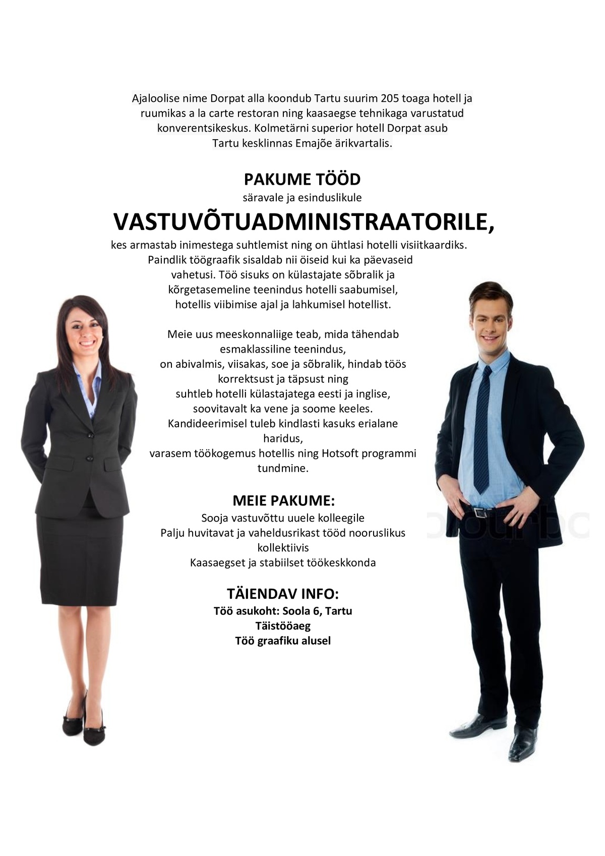 DORPAT OÜ Vastuvõtuadministraator