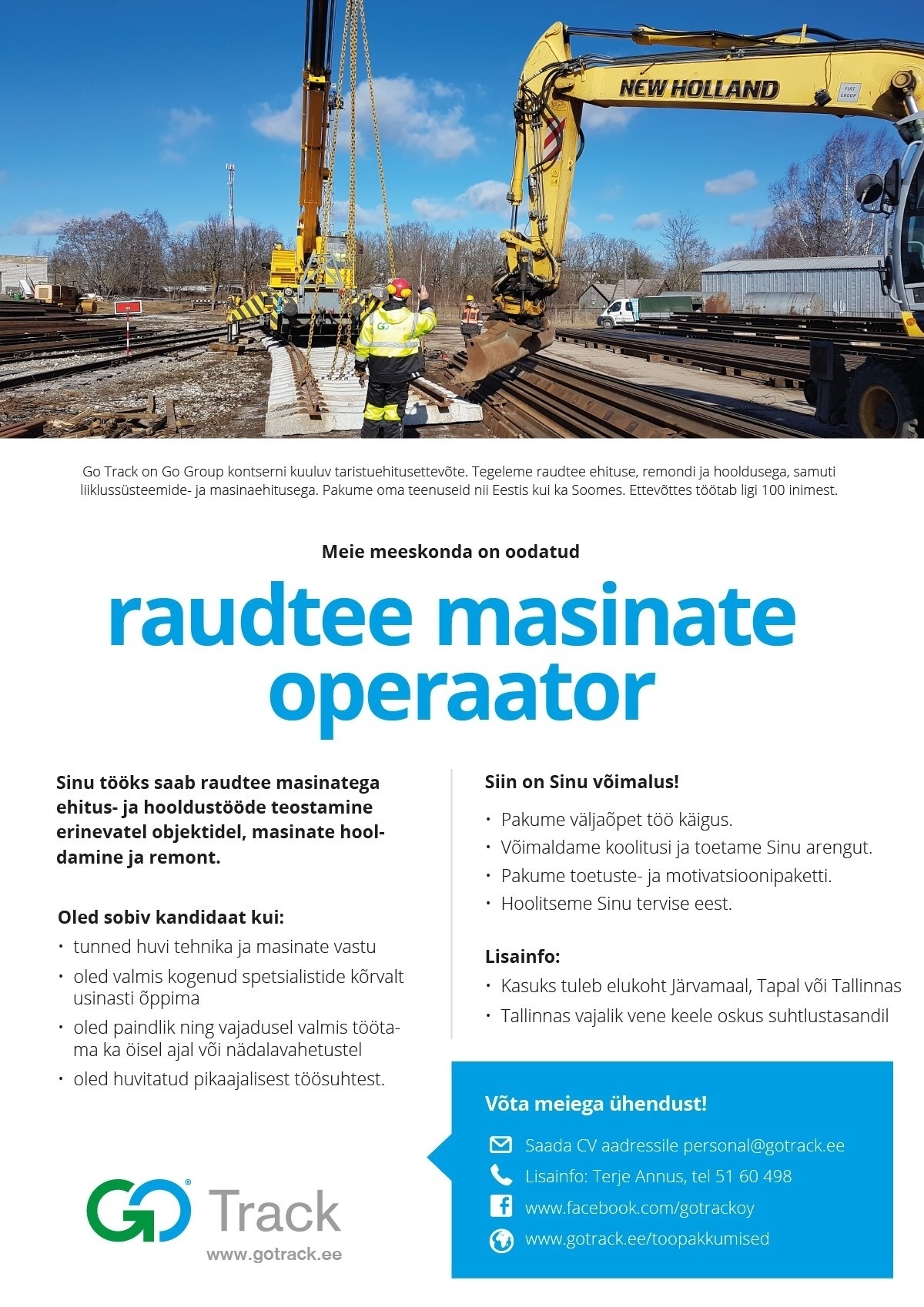 GoTrack OÜ Raudtee masinate operaator