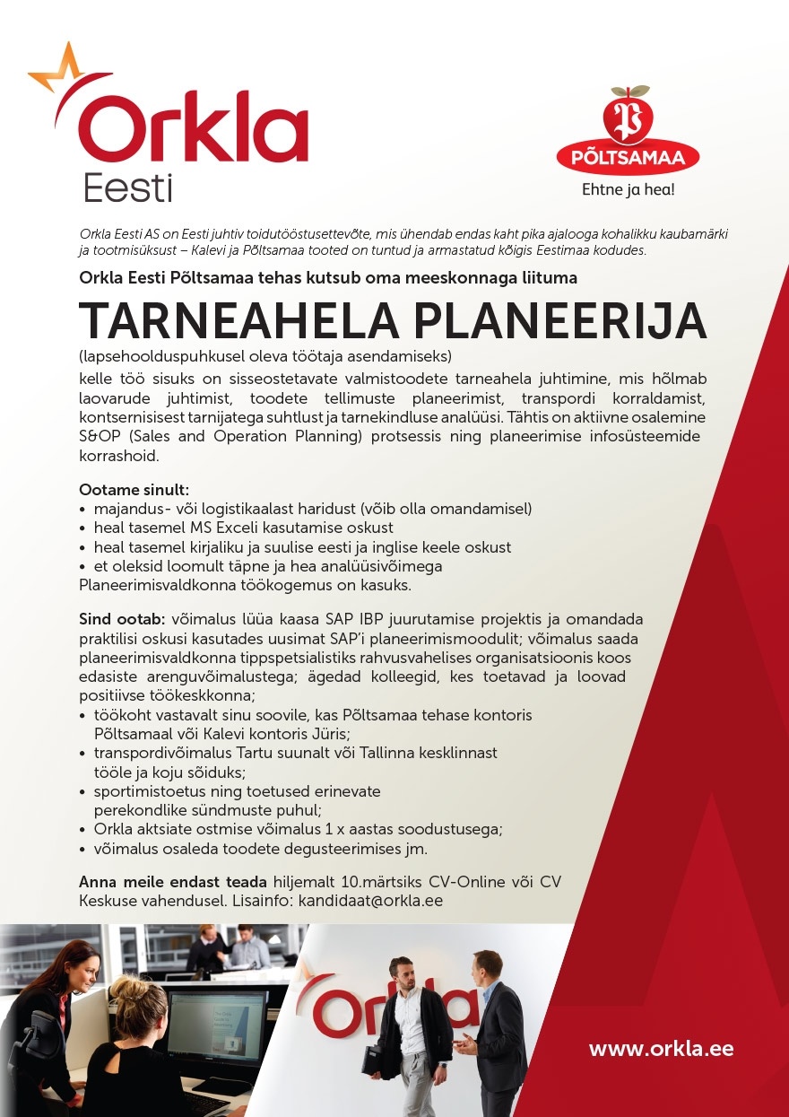 Orkla Eesti AS Tarneahela planeerija