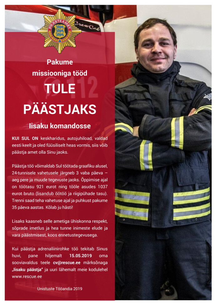 Päästeamet Iisaku komando päästja