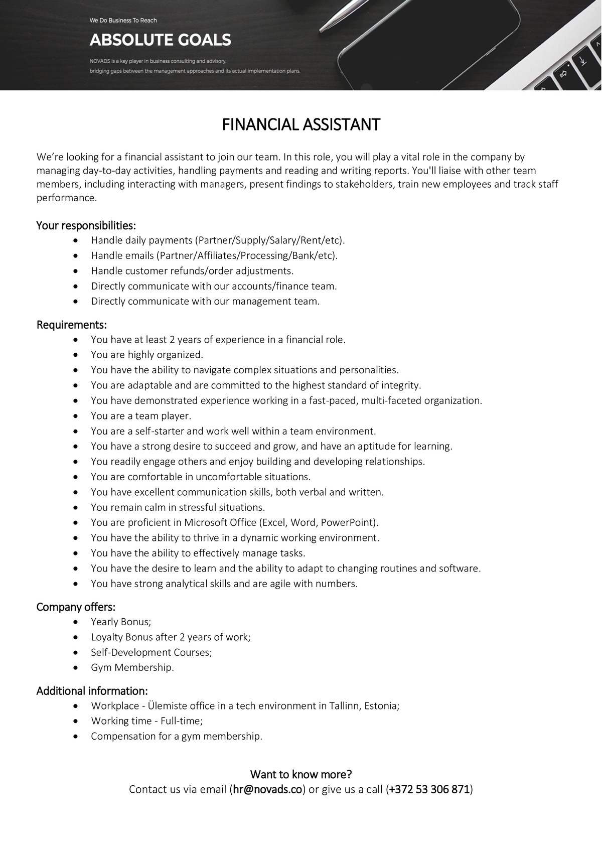 Finance Assistant Job Description List Financial Assistant Job 