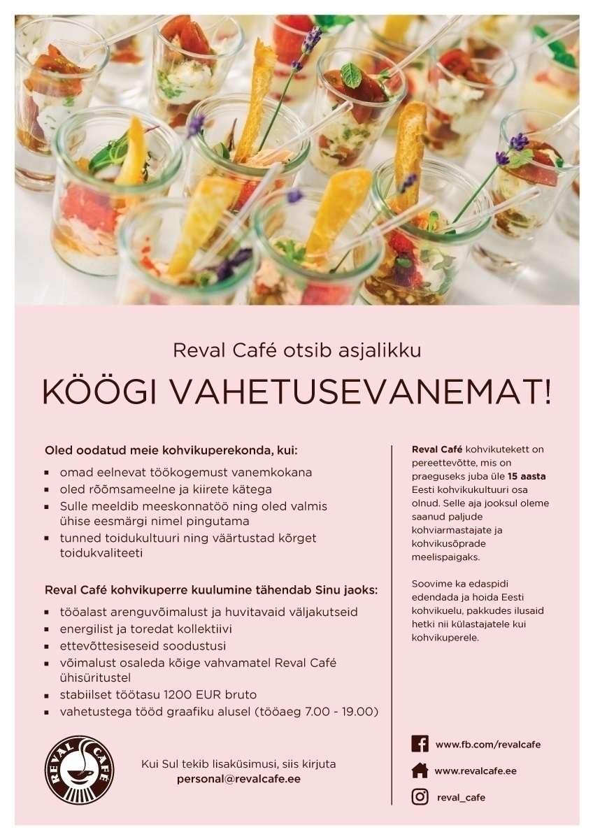 Esperan OÜ Reval Cafe Köögi vahetusevanem