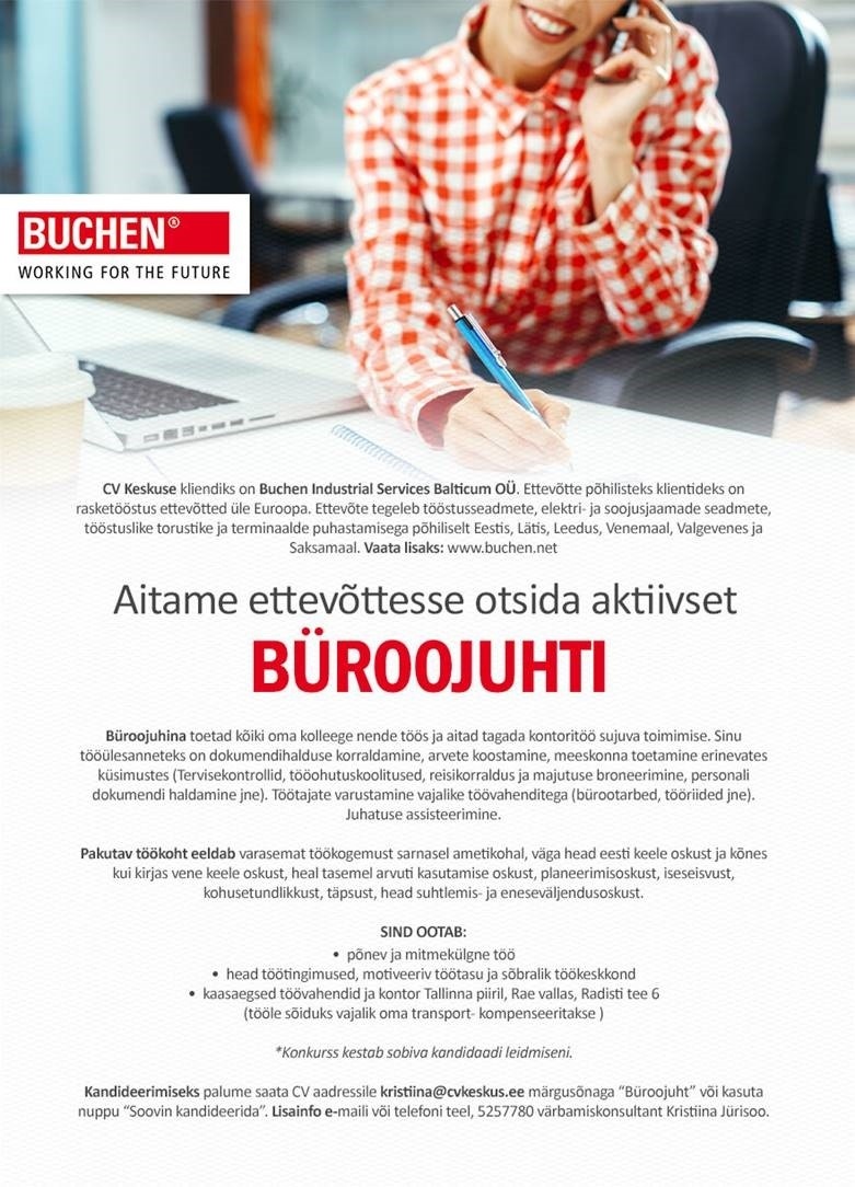 Buchen Industrial Services Baltikum OÜ Büroojuht