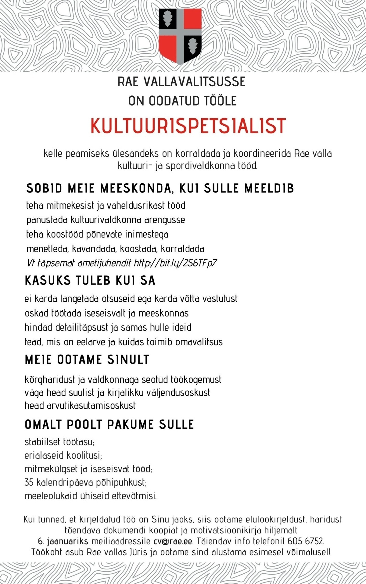 Rae Vallavalitsus Kultuurispetsialist