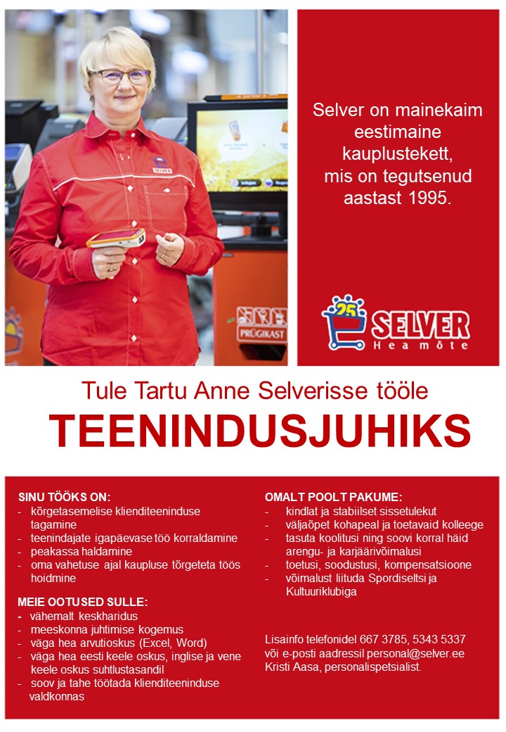 Selver Teenindusjuht Anne Selveris