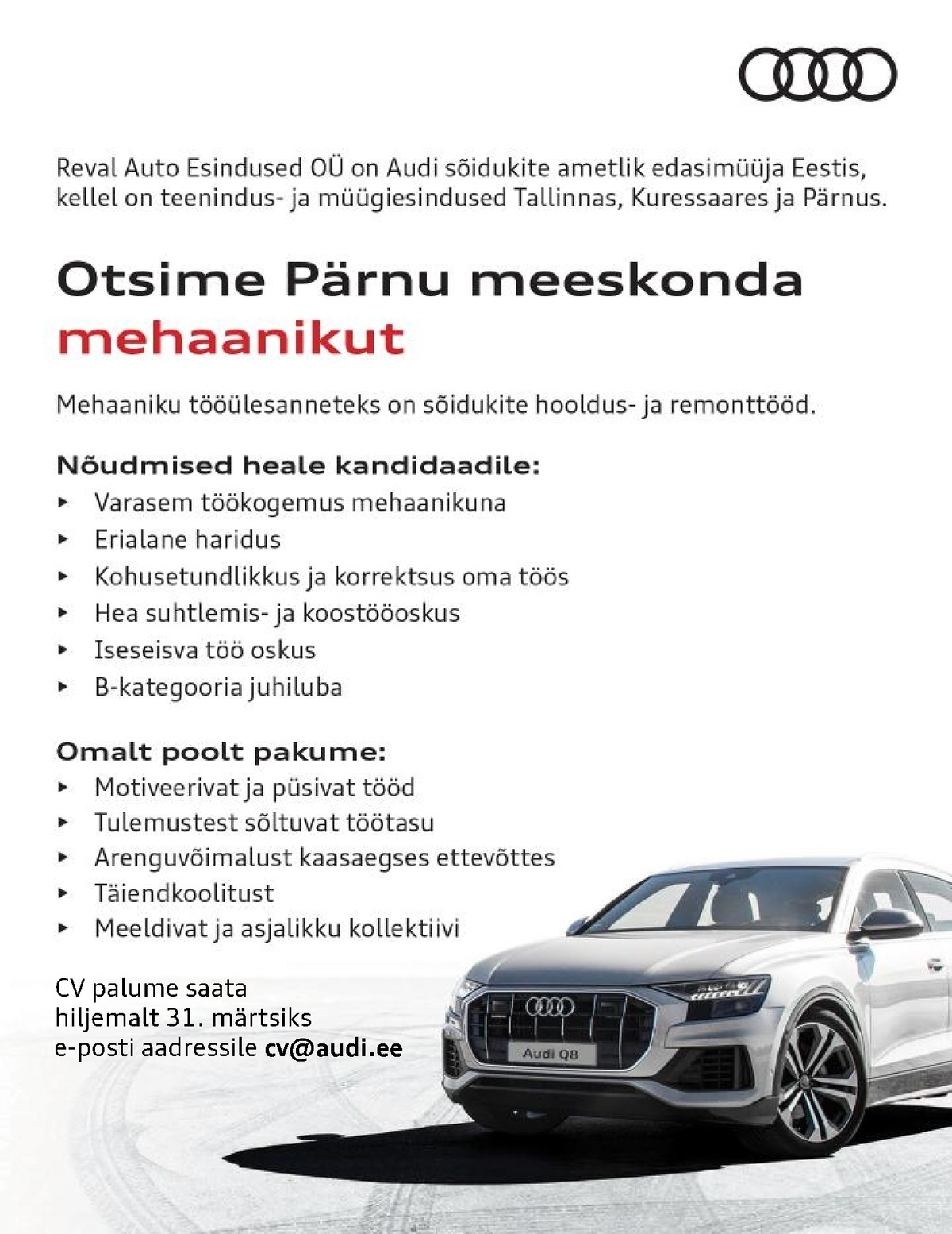 REVAL AUTO ESINDUSED OÜ Mehaanik