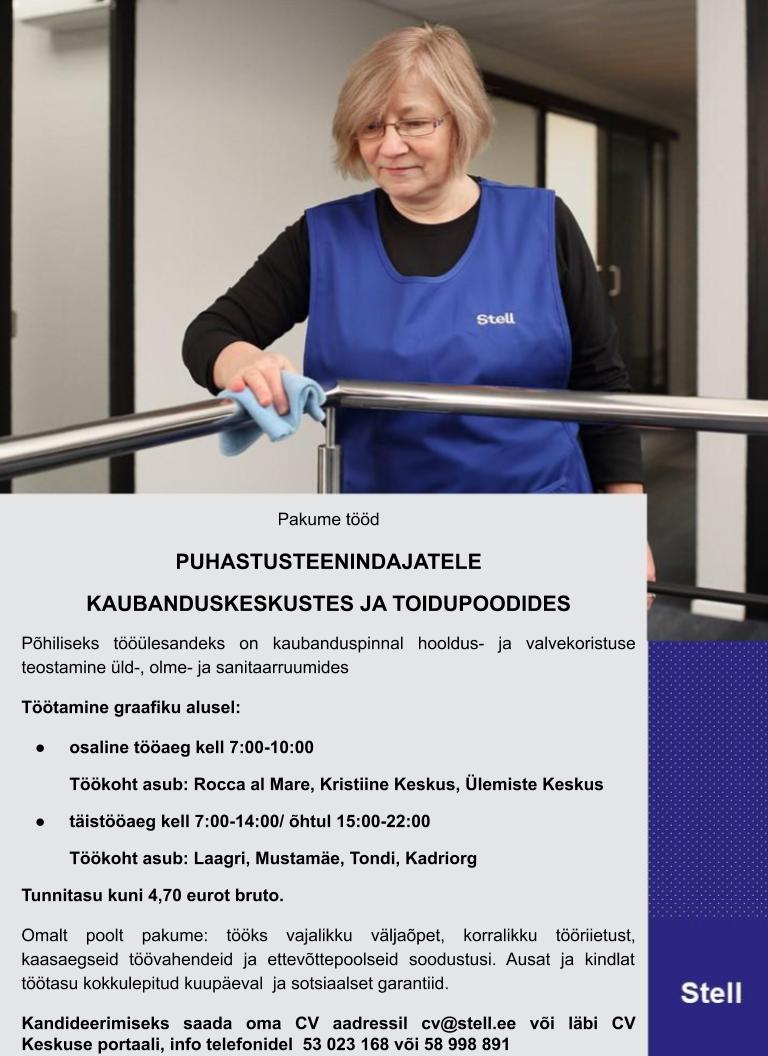 Stell Eesti AS Hoolduskoristus kaubanduskeskustes