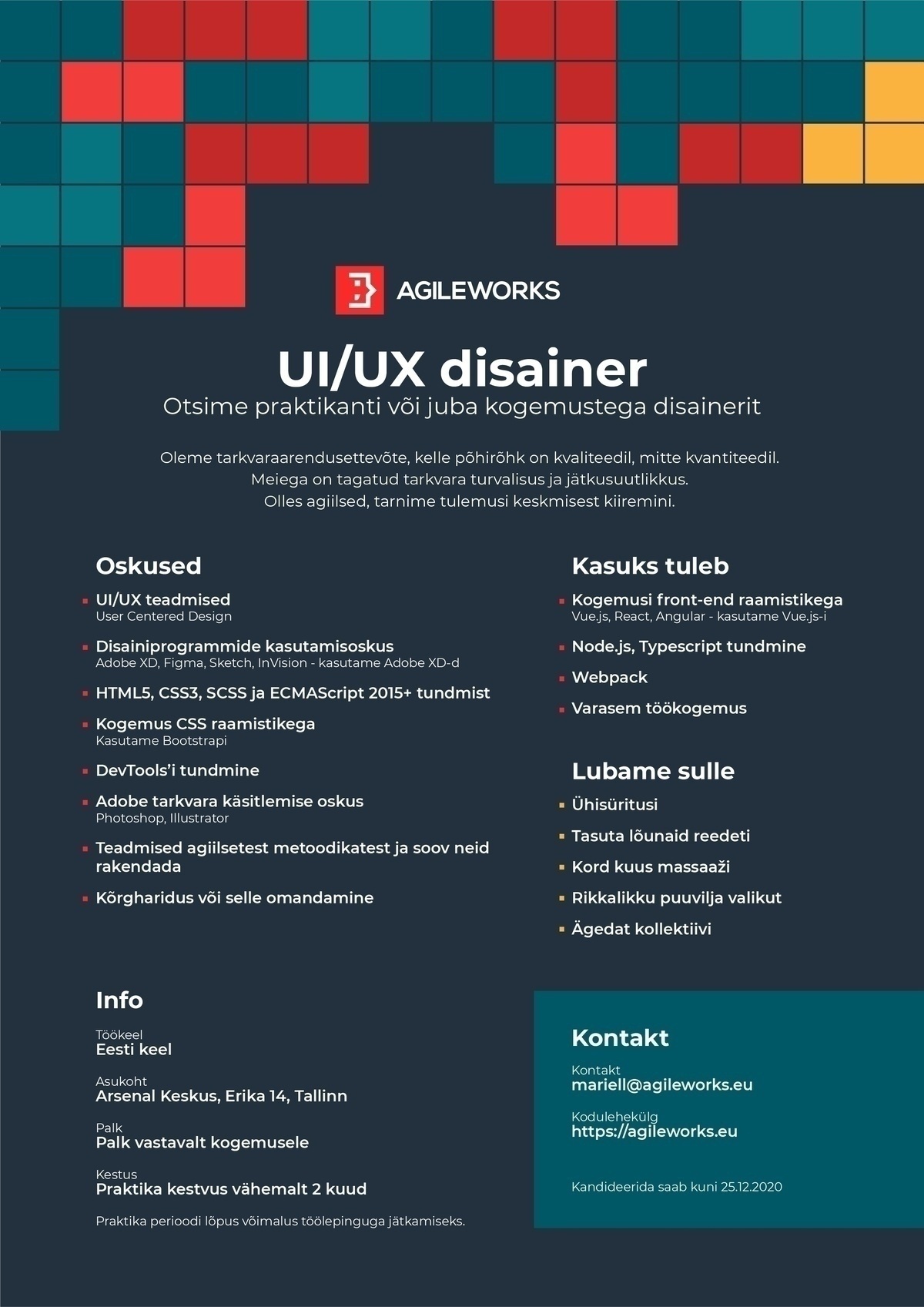 AGILEWORKS AS UI/UX disainer