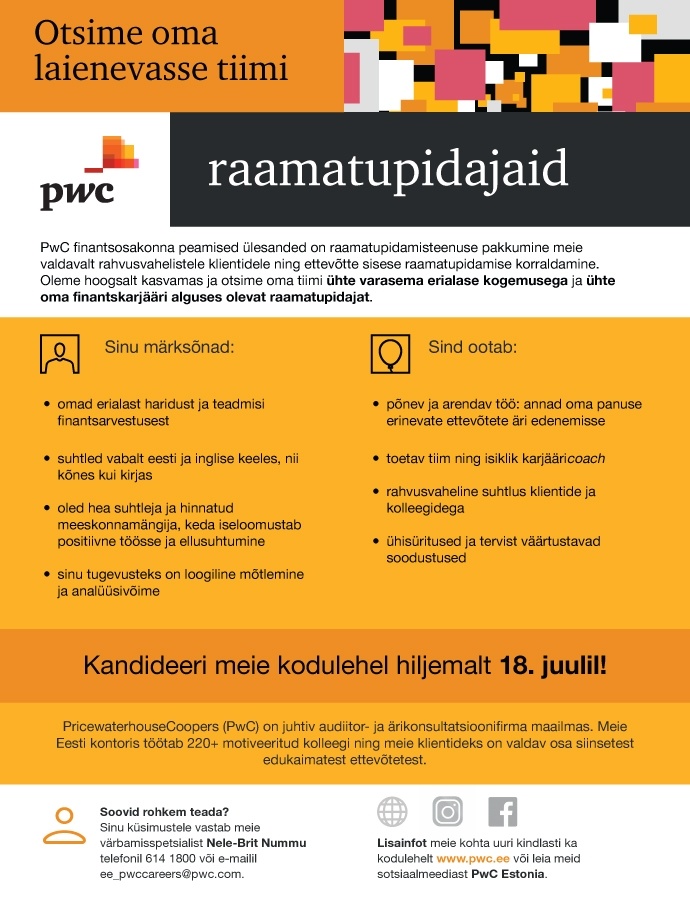 PricewaterhouseCoopers AS PwC Raamatupidaja