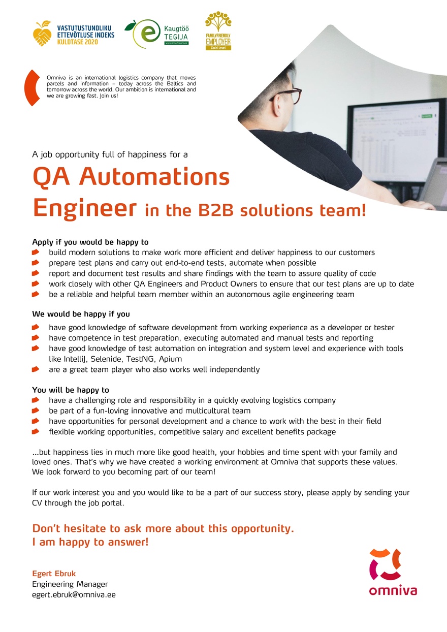 Omniva QA Automations Engineer