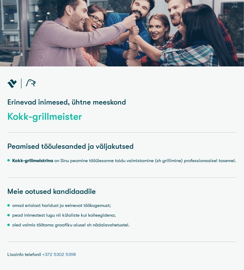 Tallink Grupp AS Kokk-grillmeister