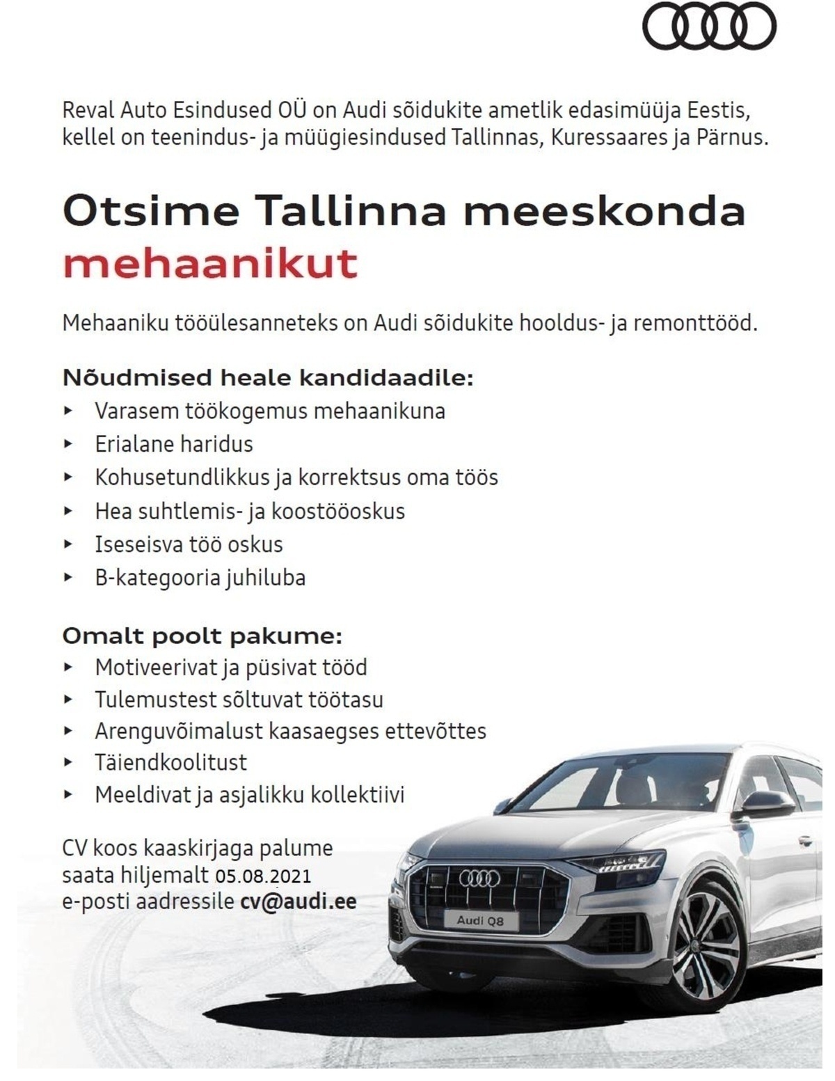 REVAL AUTO ESINDUSED OÜ Mehaanik