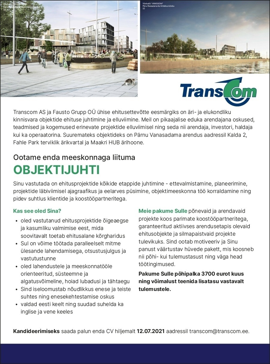 TRANSCOM AS Objektijuht