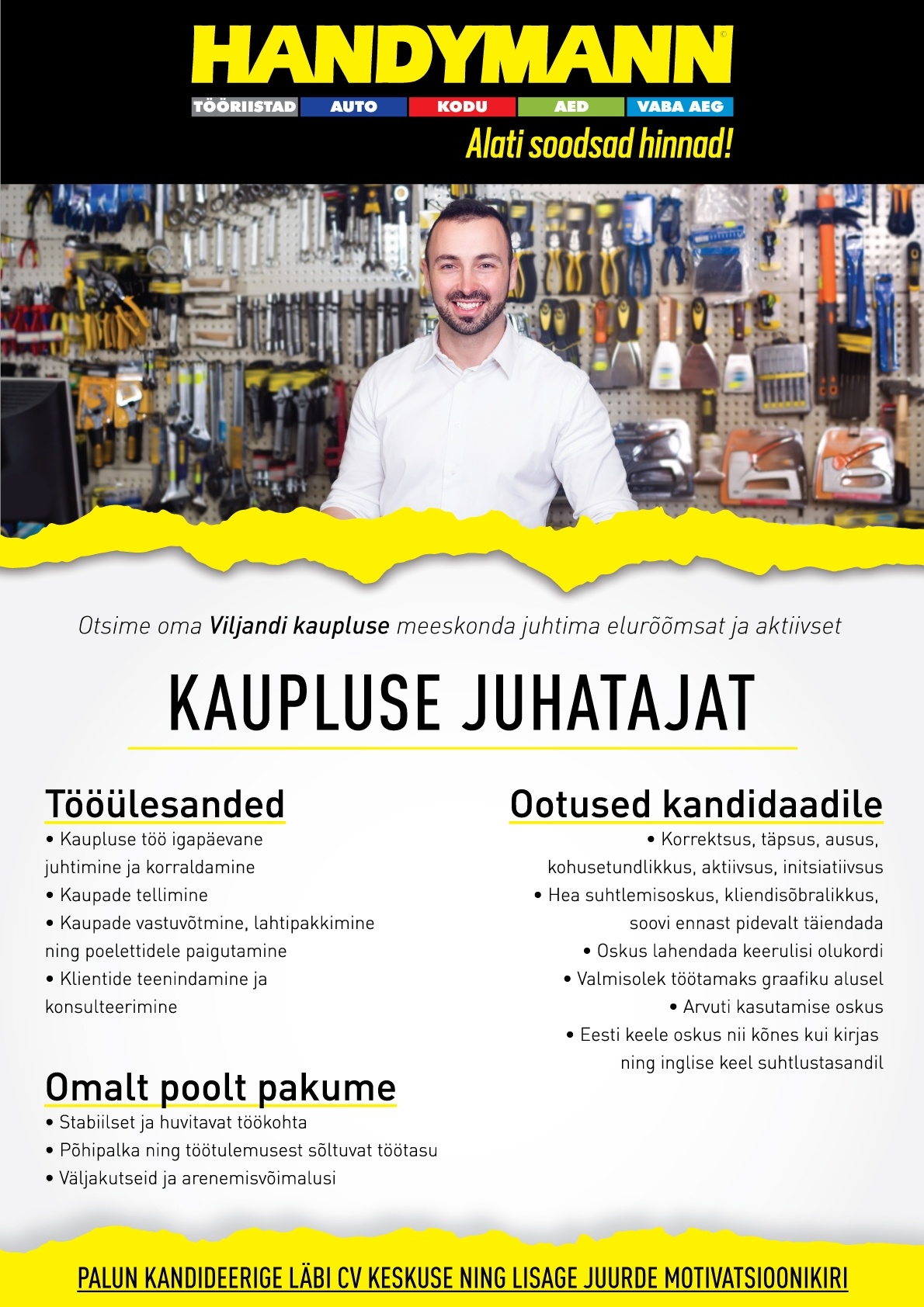 Handymann OÜ Kaupluse juhataja