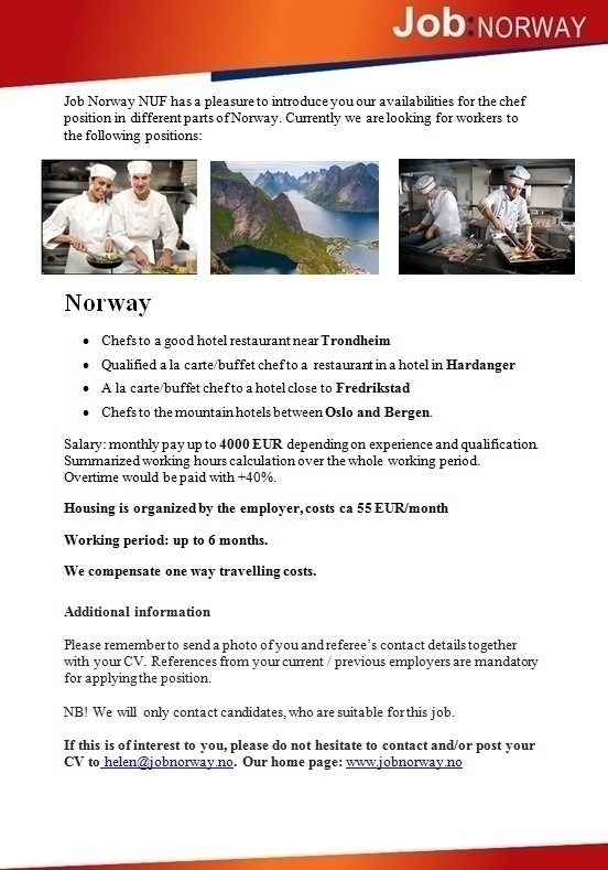 Job Norway OÜ Chef