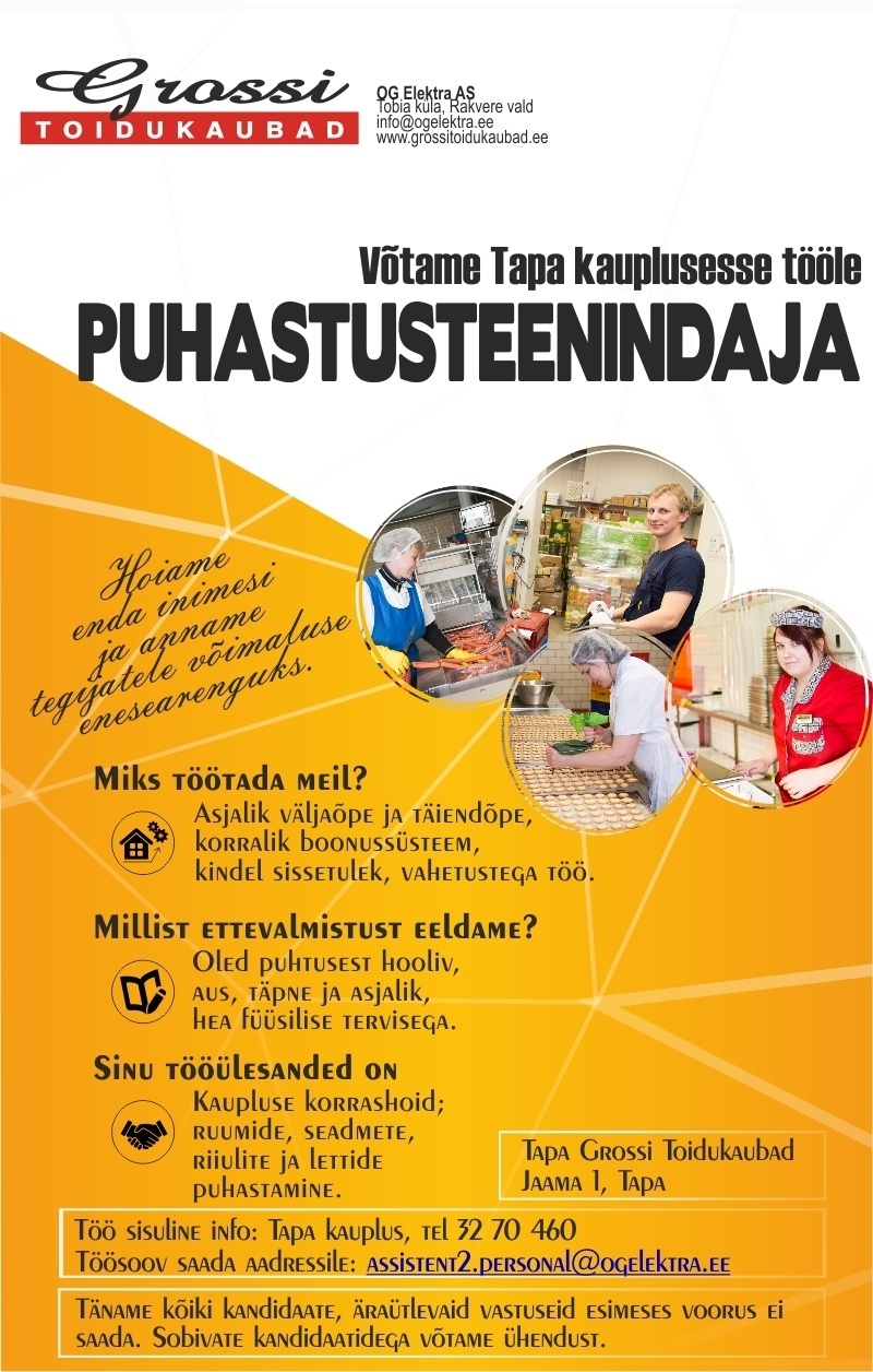 OG Elektra AS Puhastusteenindaja (Tapa Kaubanduskeskus)