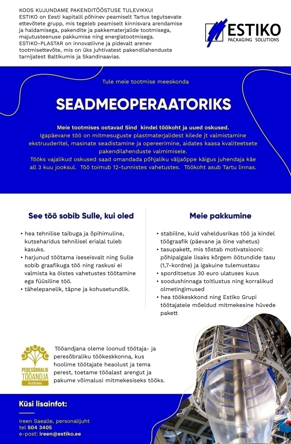 Estiko-Plastar AS Seadmeoperaator