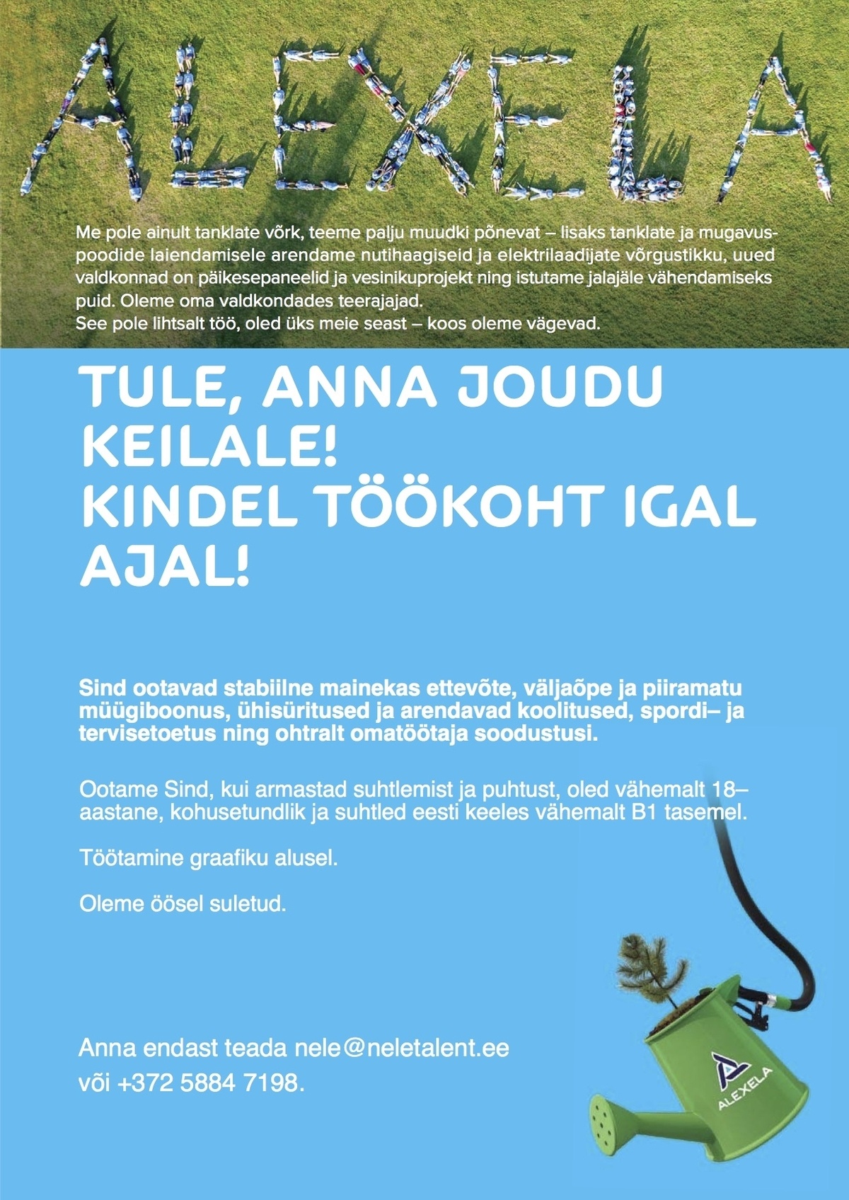 AS Alexela Kindel töökoht igal ajal! Tule teenindajaks Keila mugavuspoodi!