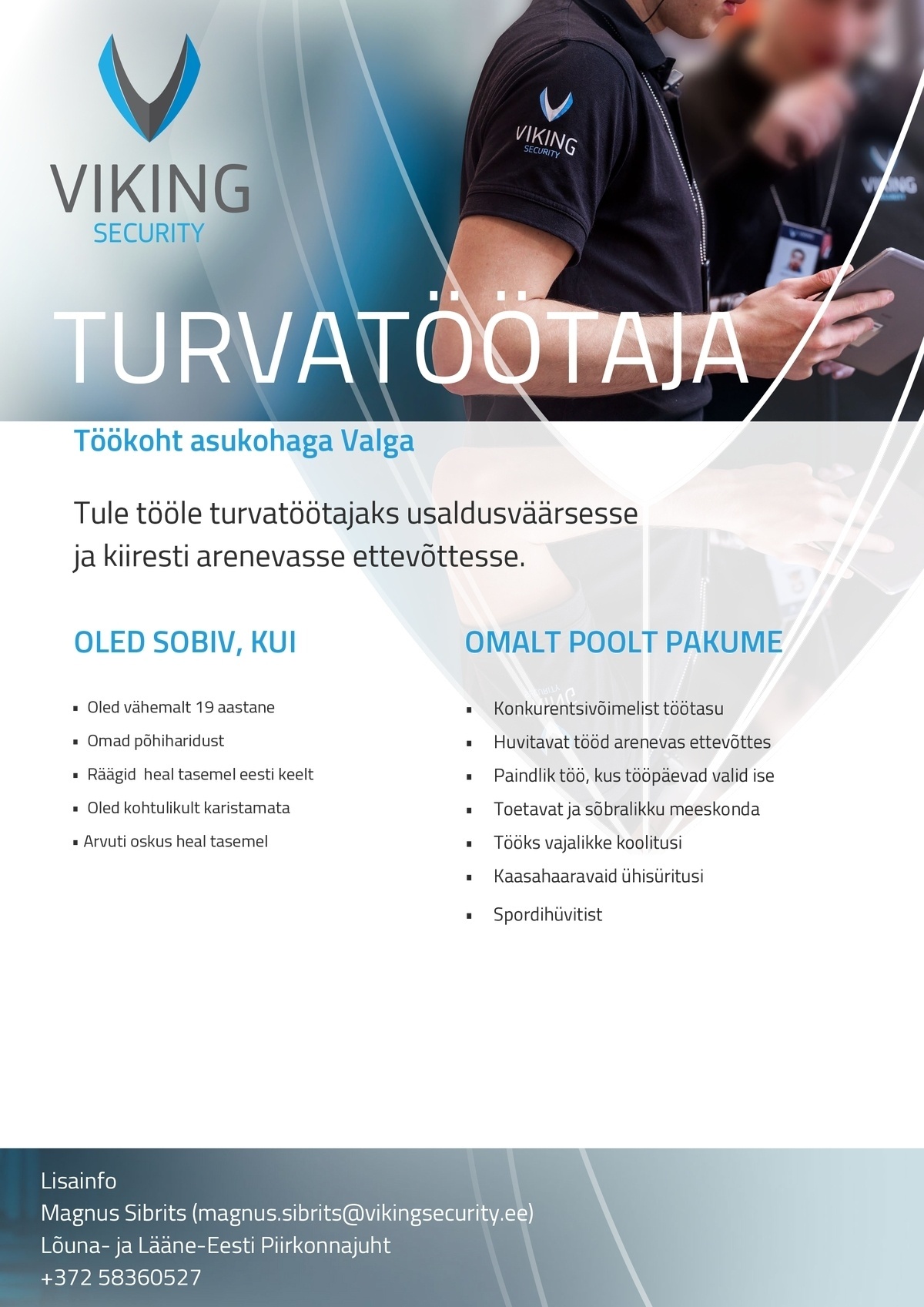 Viking Security AS Turvatöötaja Valga objektidele