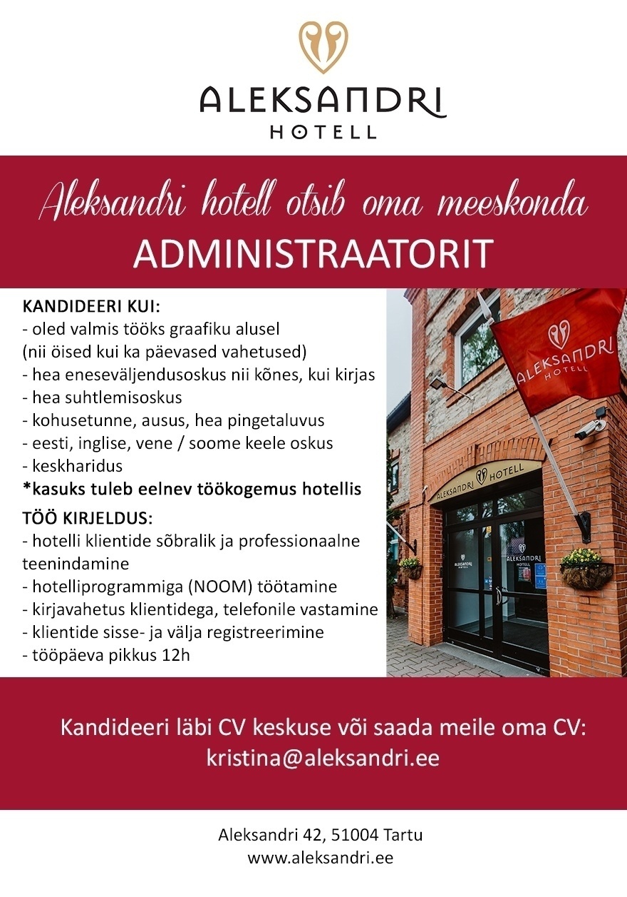 EKOPUIT OÜ Vastuvõtuadministraator