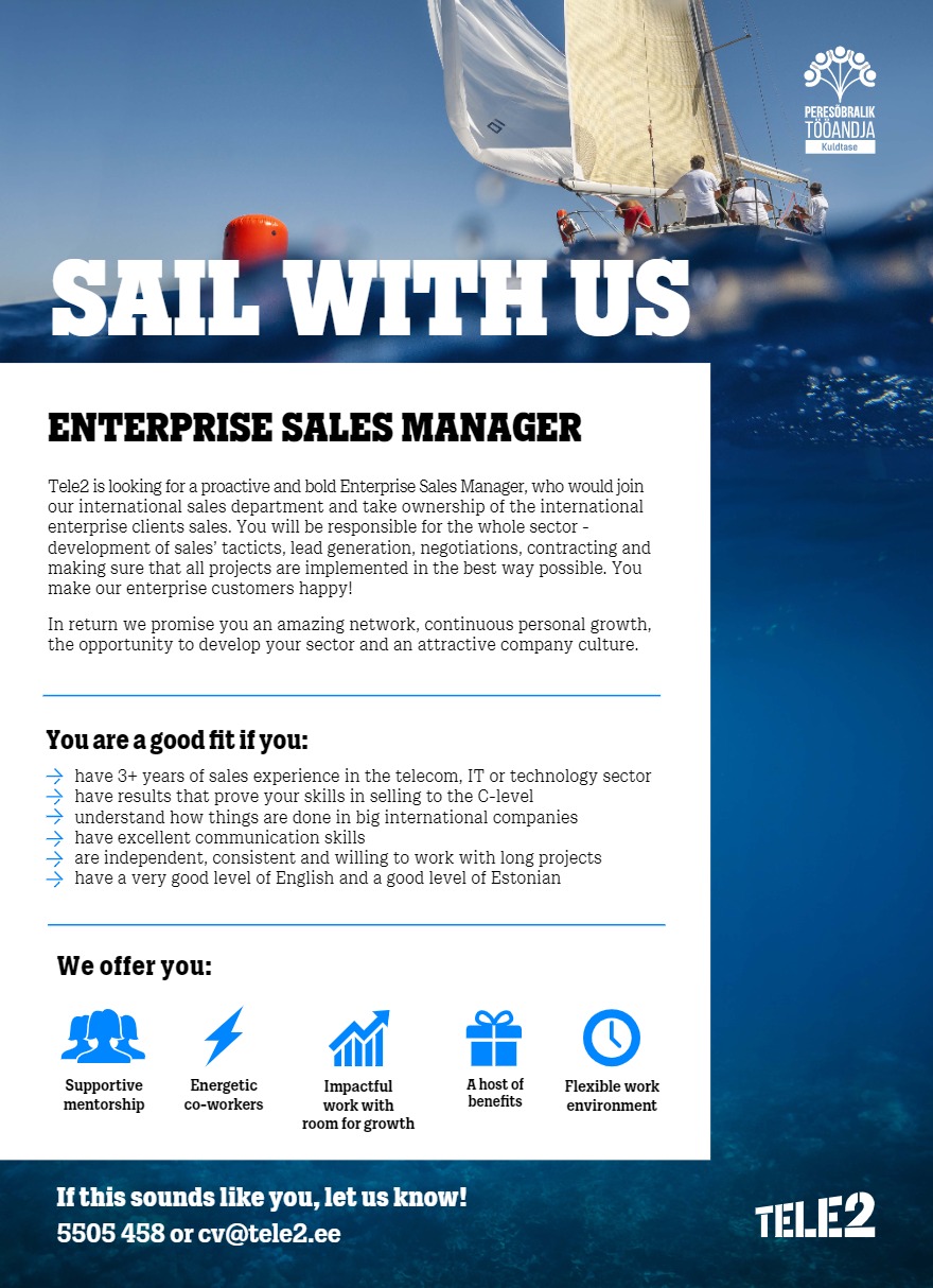 Tele2 Eesti AS Enterprise Sales Manager