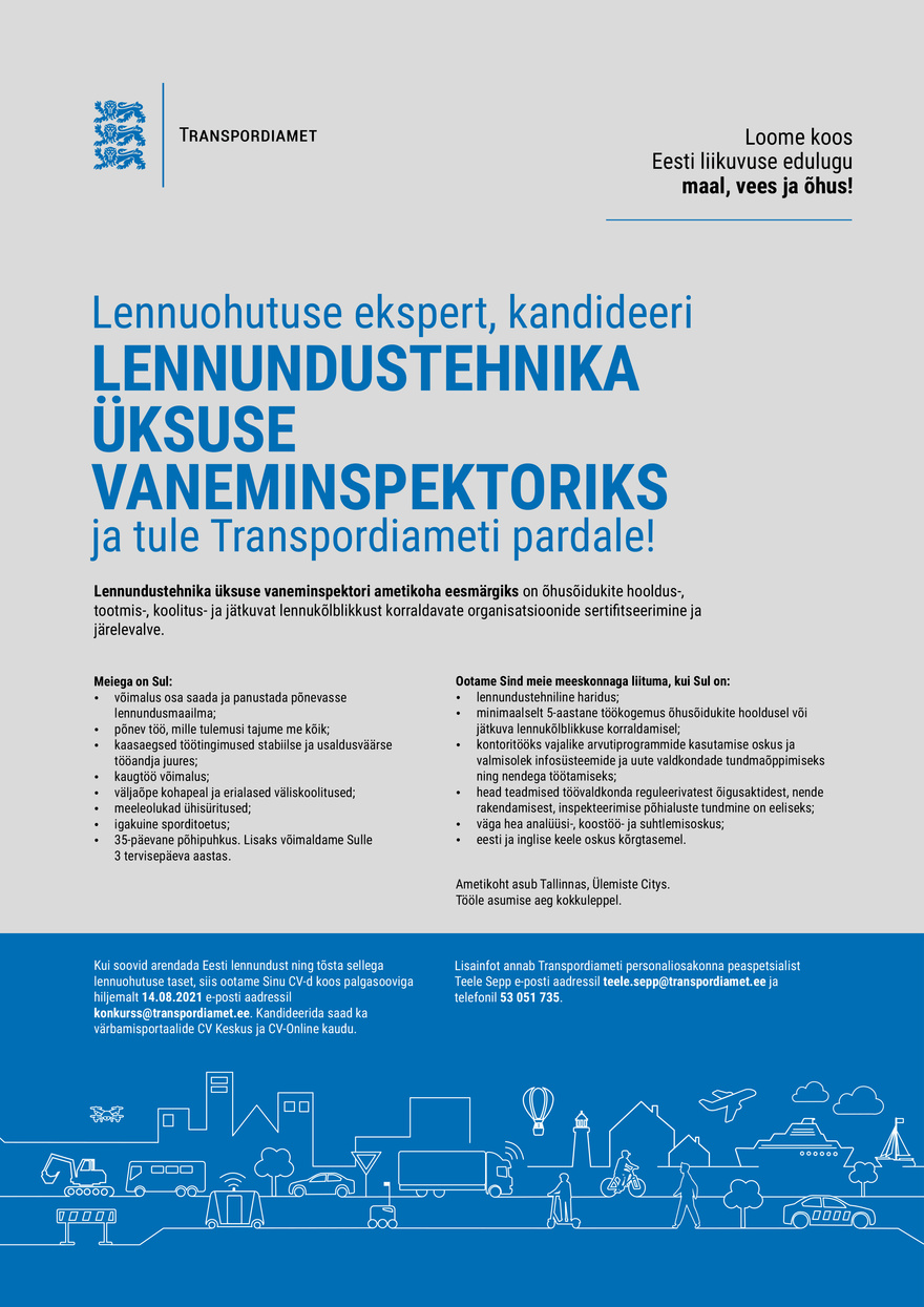 Transpordiamet Lennunduse vaneminspektor