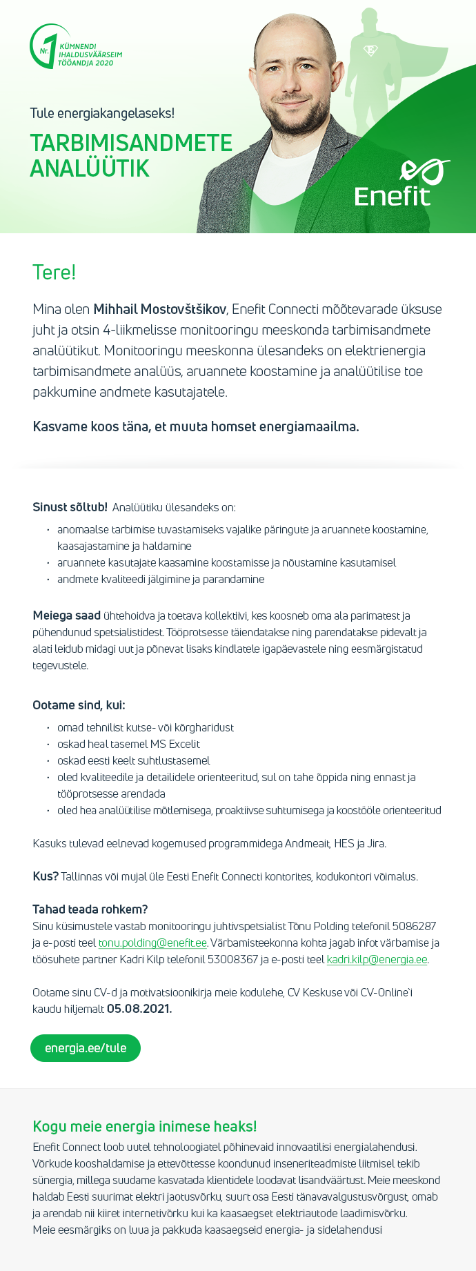 Eesti Energia AS TARBIMISANDMETE ANALÜÜTIK