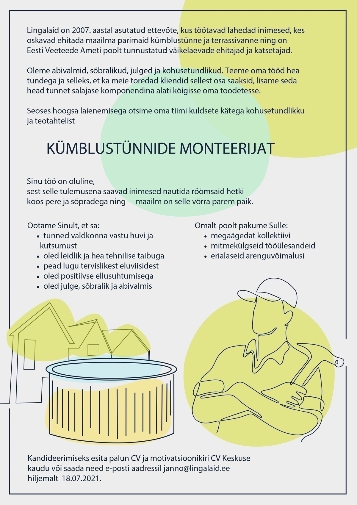 Lingalaid OÜ Kümblustünnide monteerija