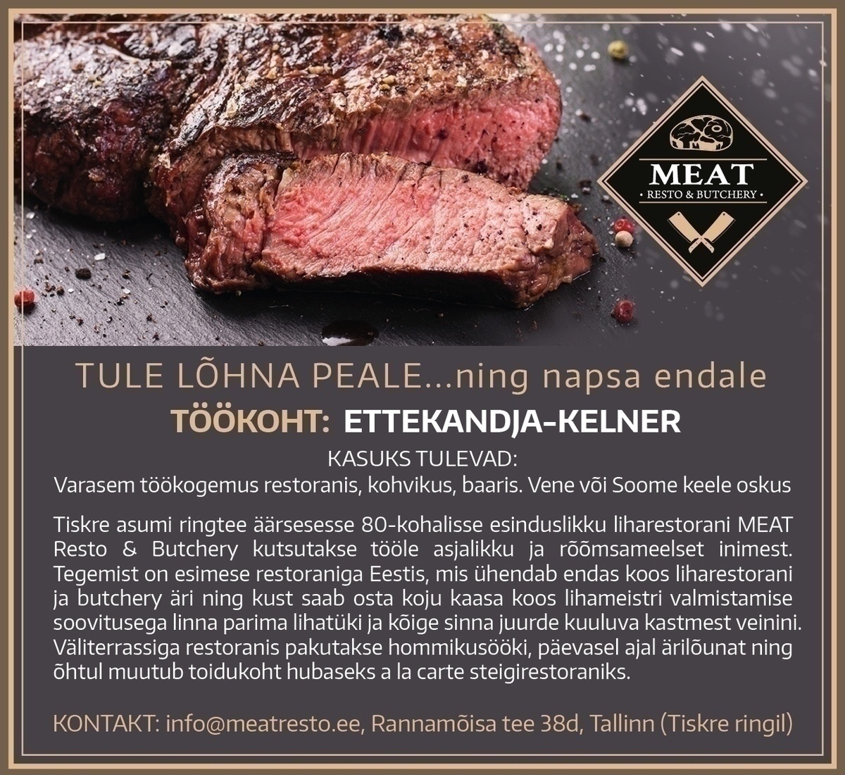 Meat OÜ Ettekandja - kelner