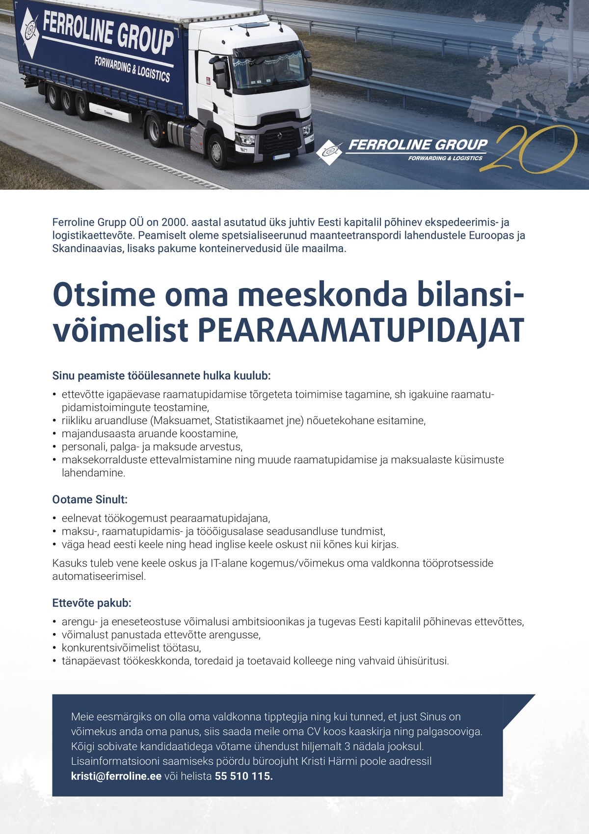 Ferroline Grupp OÜ Pearaamatupidaja