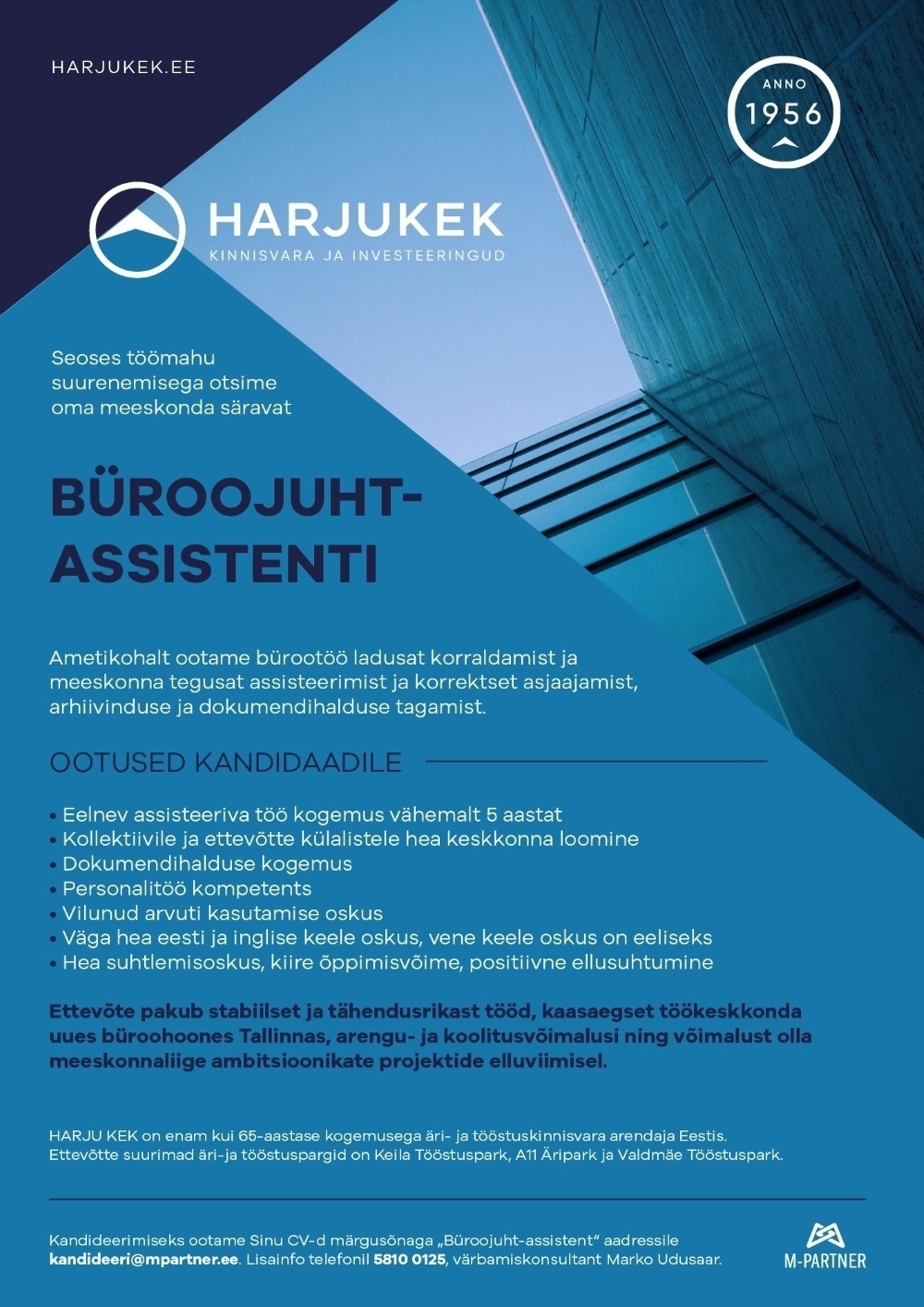 M-Partner HR OÜ Büroojuht-assistent