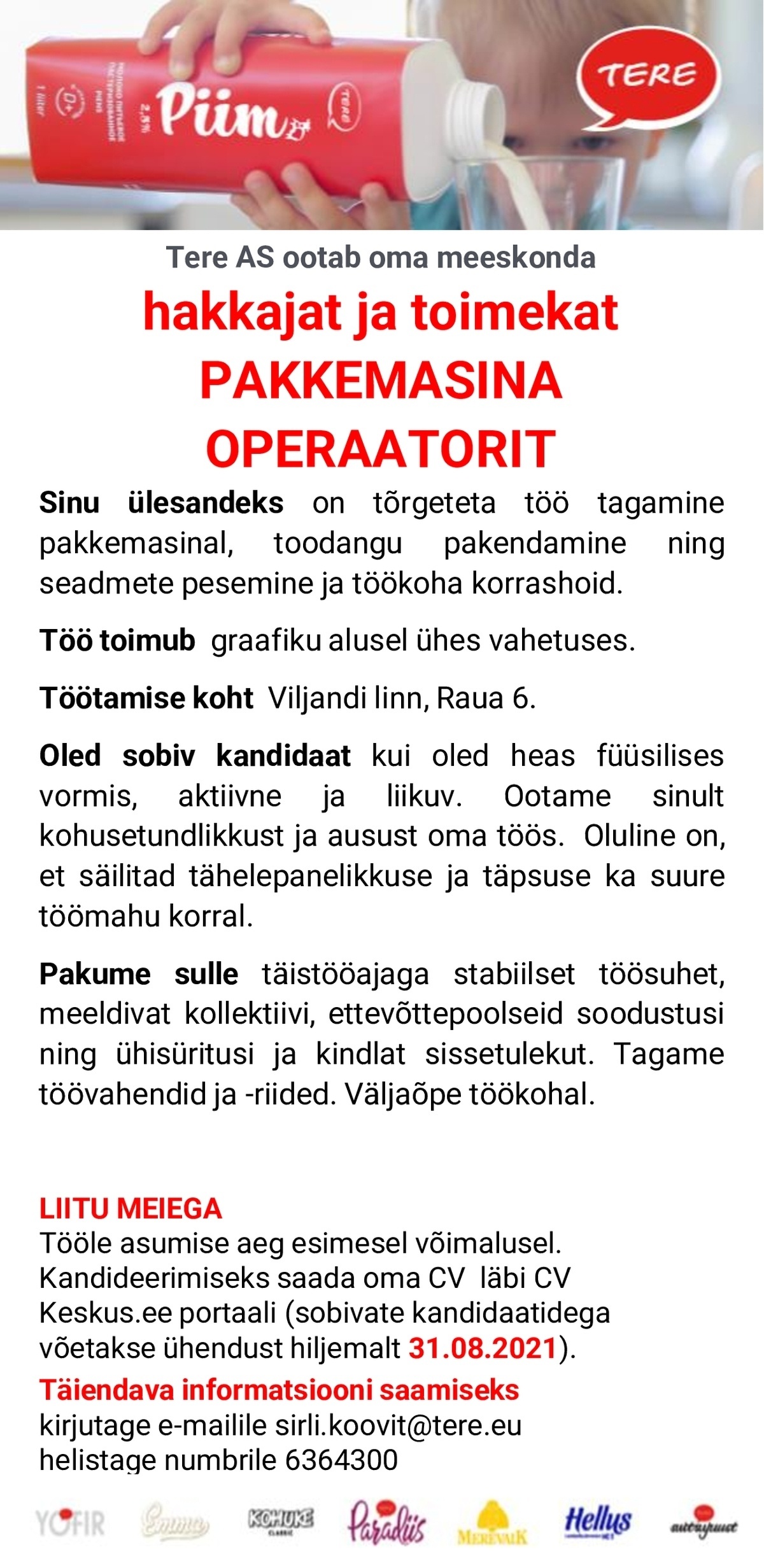 Tere AS Pakkemasina operaator