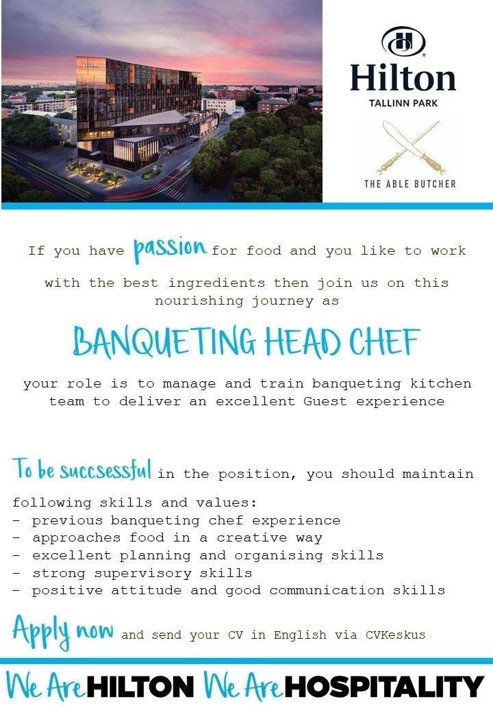 Hilton Tallinn Park Banqueting head chef