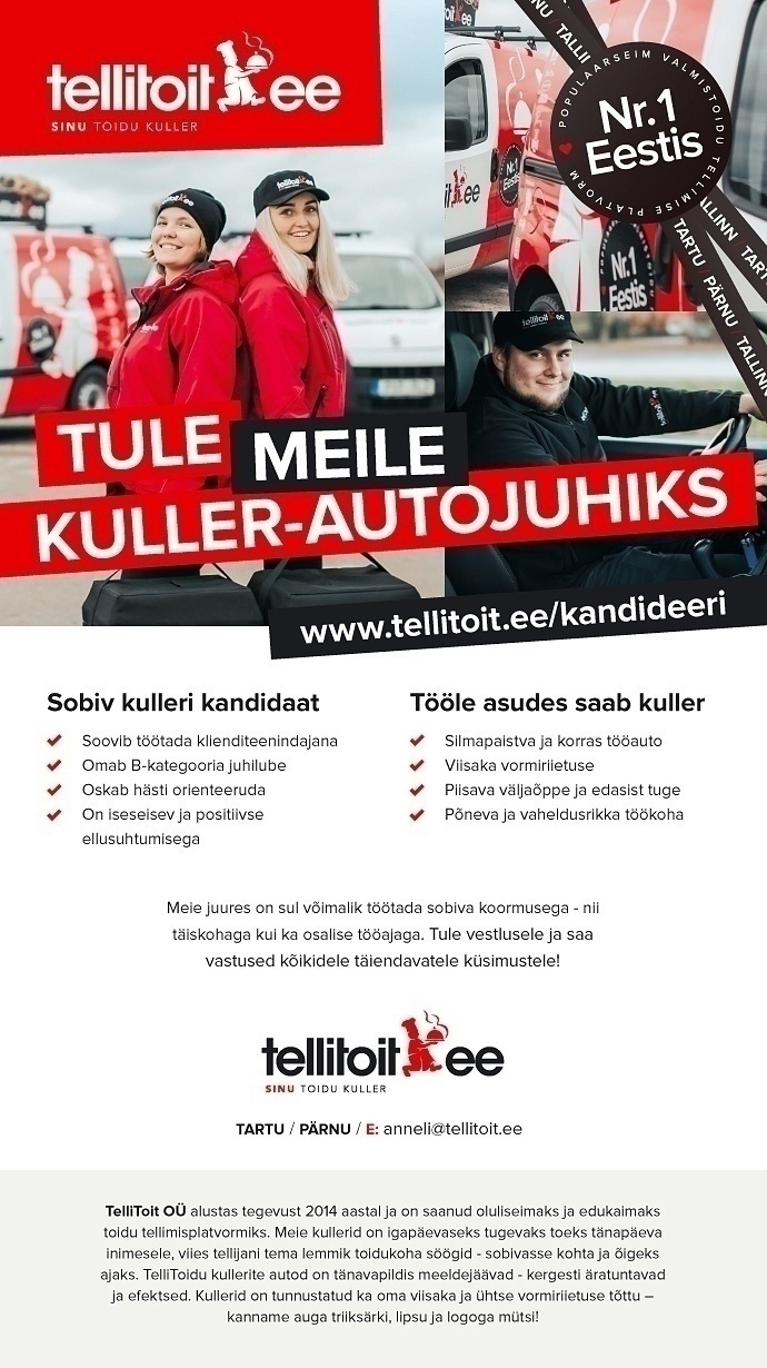 Telli Toit OÜ Kuller-autojuht