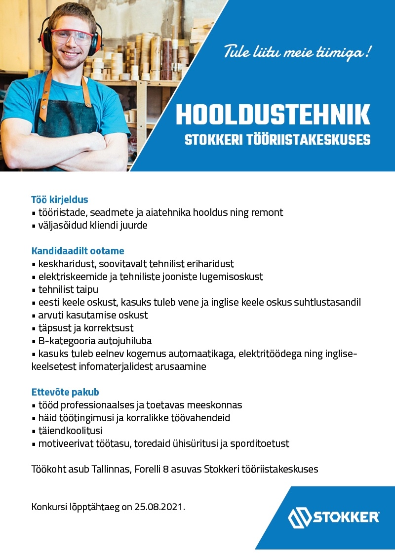 Stokker AS Hooldustehnik Stokkeri tööriistakeskuses