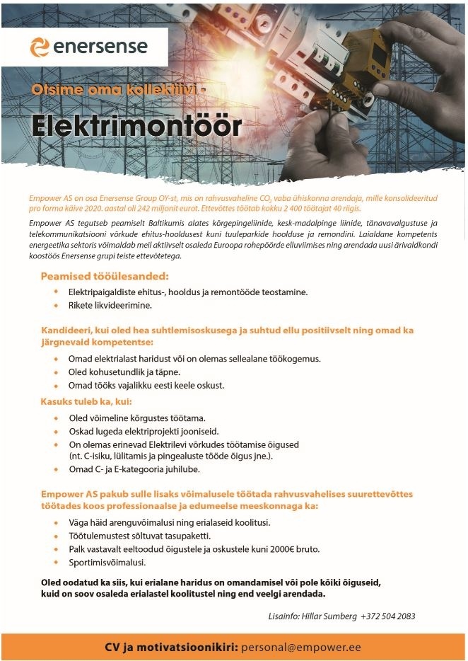 EMPOWER AS Elektrimontöör