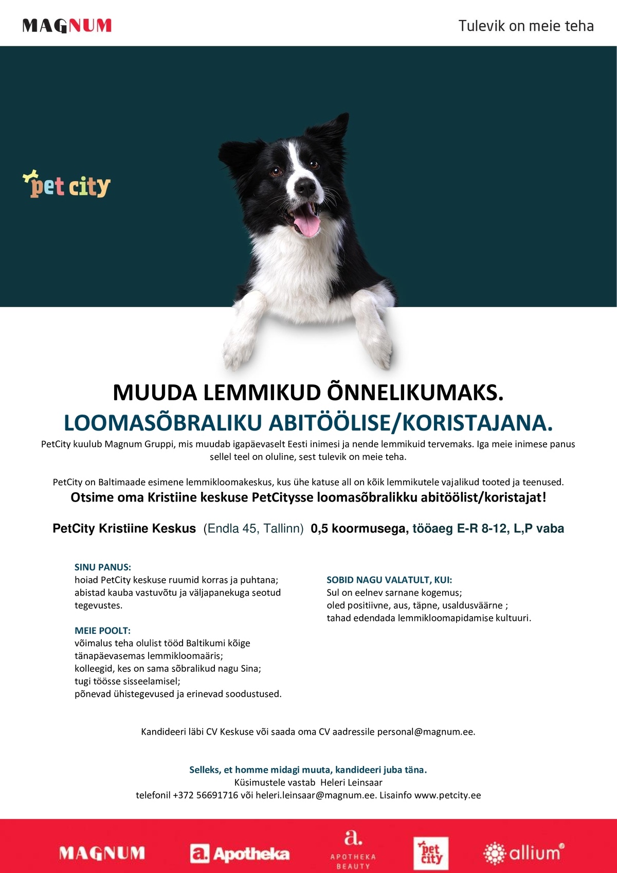 PET CITY OÜ Abitööline Kristiine PetCitysse