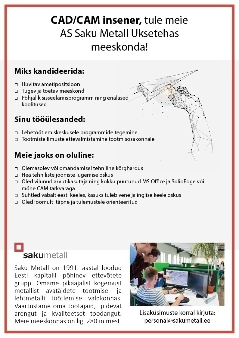 Saku Metall AS CAD/CAM insener