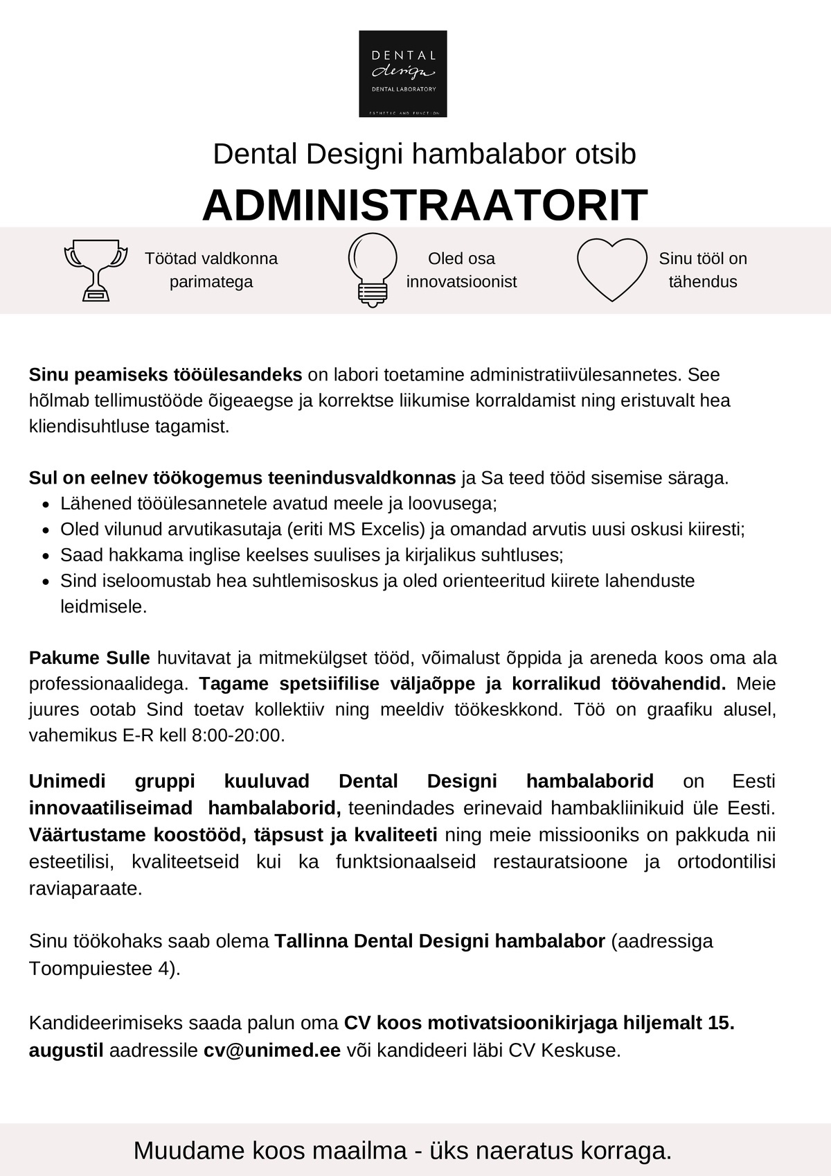 Dental Design OÜ Administraator