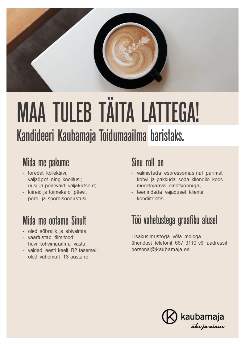 Kaubamaja Toidumaailma barista