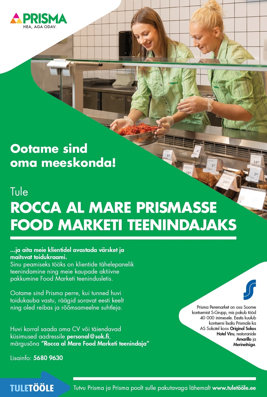 Prisma Peremarket AS Food Marketi teenindaja Rocca al Mare Prismas