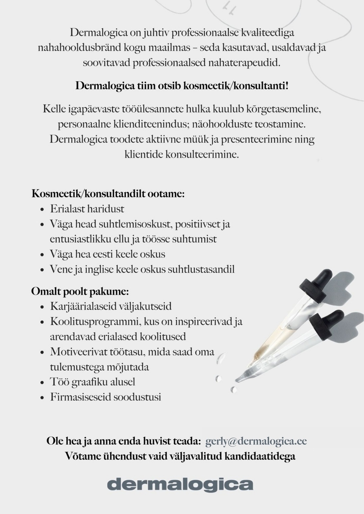 Kivilaine OÜ Dermalogica kosmeetik/konsultant